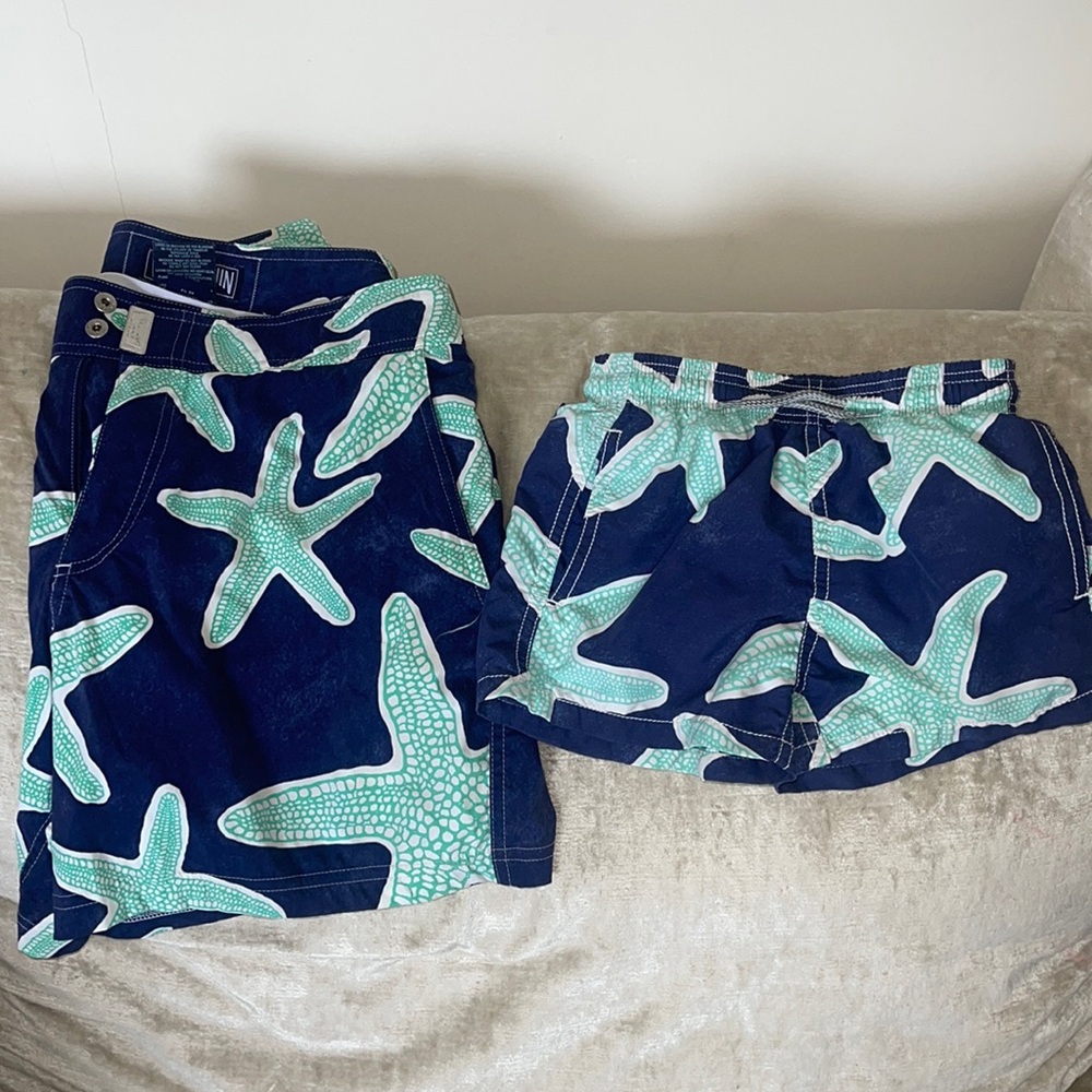 Vilebrequin star fish father and son set M and 4yo trunks